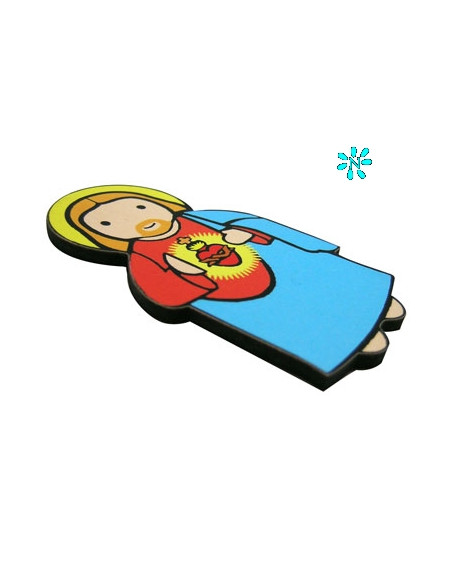 Iman Sagrado Corazon De Jesus 7. 5cm Madera Mdf Serigrafiada