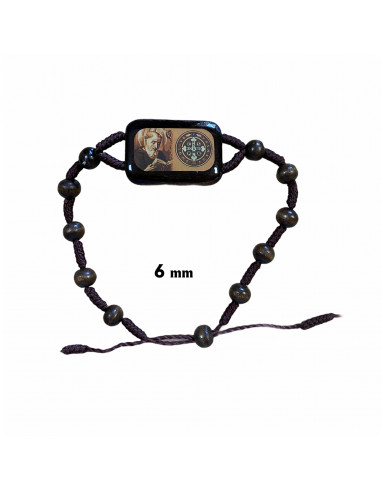 Pulsera Cuerda Y Madera 8Mm San Miguel