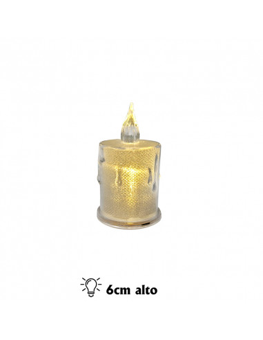 Velita navidad 6.5cm a pilas trasparente