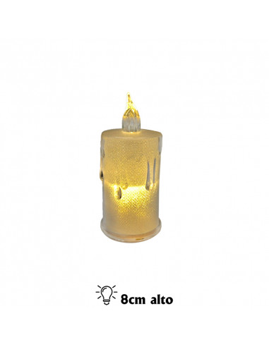 Velita navidad 8cm a pilas trasparente