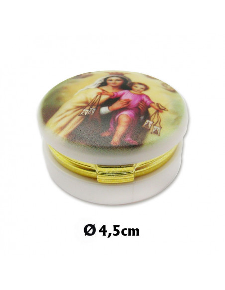 Caja Madera Olivo Para Rosario Con Medallon Metal Modelos Surtidos