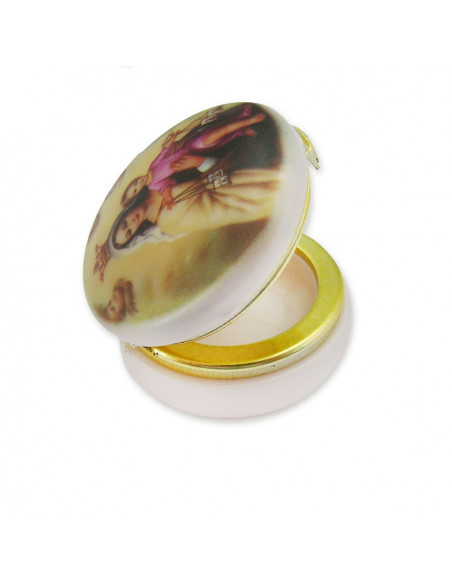 Caja Madera Olivo Para Rosario Con Medallon Metal Modelos Surtidos