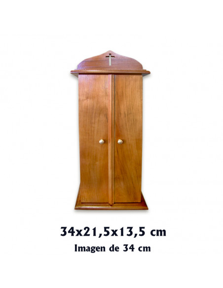 Capilla Madera Con Puertas Y Tiradores Fondo En Tela Imagen Hasta 34 Cm