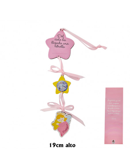 Juego Colgante Redondo 2. 4cm Y Pendientes Acero Disco Borde Rayado Y Cruz Interna