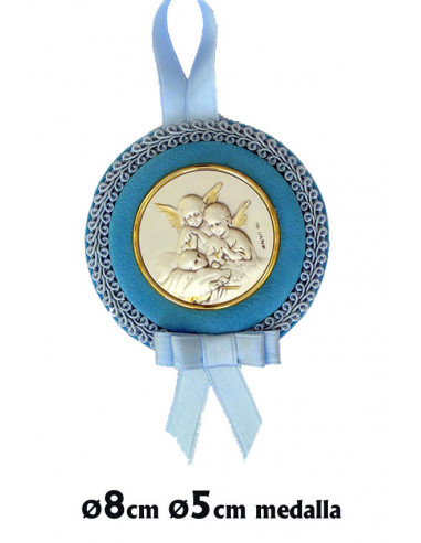 Medalla Cuna Placa Plata Niño Dos...