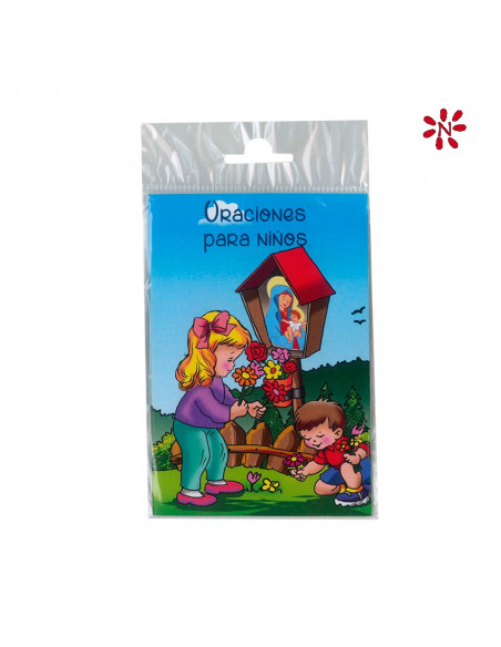 Kit Librito Oraciones Infantiles Con Cruz Serigrafiada