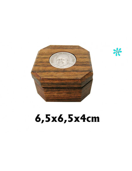 Caja Madera Olivo Para Rosario Con Medallon Metal Modelos Surtidos