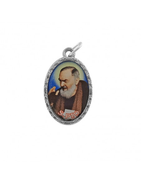 Estuche Bendicion Padre Pio  7X5 Cm Con Medalla Foto
