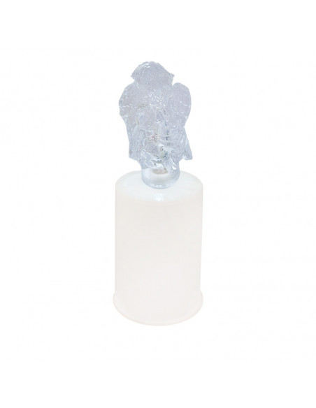 Velon A Pilas Intermitente Angel Trasparente Con Base