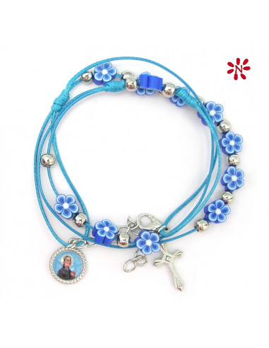 Pulsera Flores Fimo Varios Colores Doble Vuelta