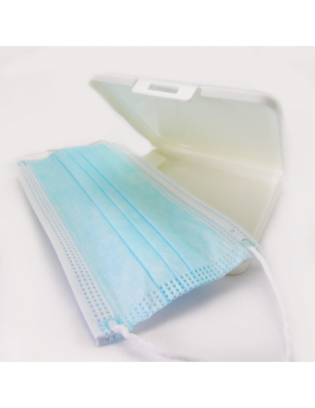 Portamascarillas Plastico 11x11cm Blanco