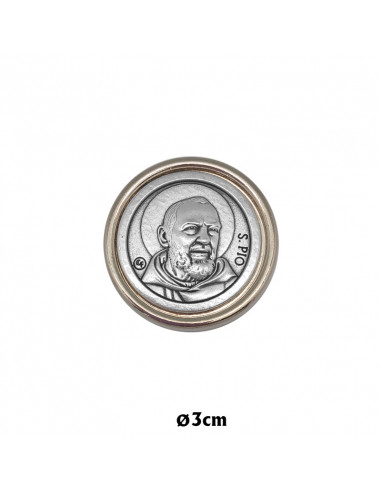 Placa Coche Redonda Padre Pio 30Mm