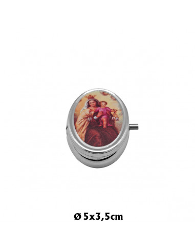 Pastillero Oval Plateado Largo 5cm...