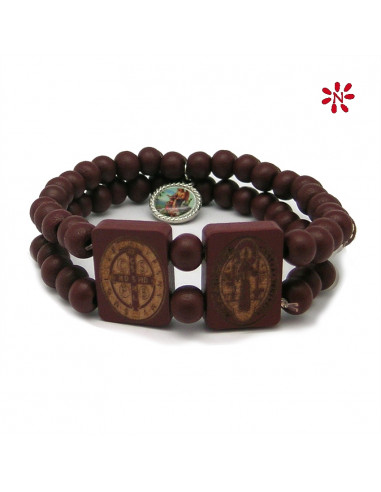 Pulsera San Benito Madera Doble