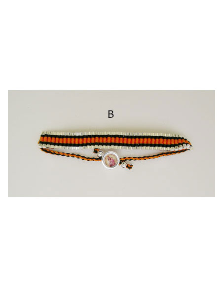 Pulsera De Hilo Y Rollos Redondos Entrelazados En Colores Surtidos