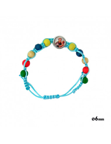 Pulsera Elastica Infantil Ajustable Bola Madera De Colores 6 MM
