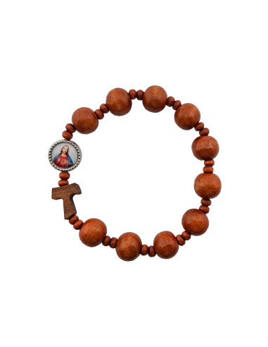 Pulsera Elastica Madera 10Mm Marron...