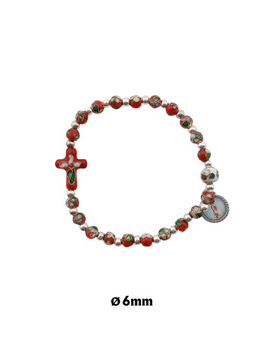 Pulsera Elastica Cloisone 6Mm Rojo...