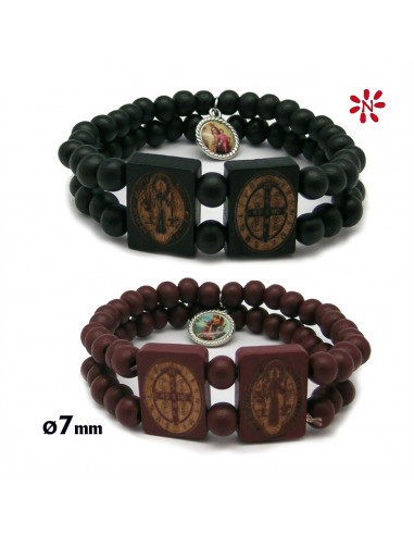 Pulsera San Benito Madera Doble