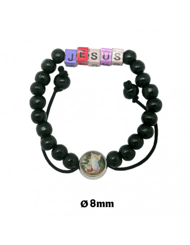 Brazalete Elastico Infantil Con Texto Jesus Y Foto Angel Guarda