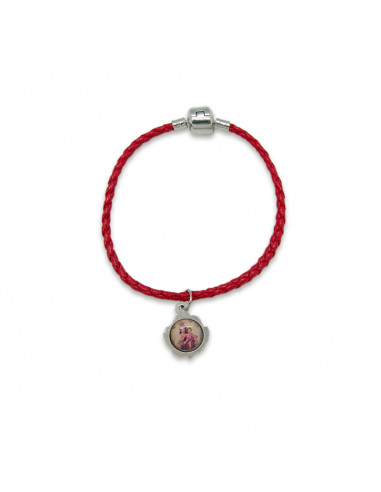 Pulsera Trenzada Roja Personalizable Con Cierre Metal