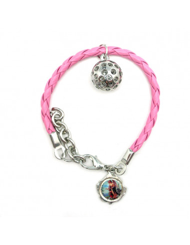 Pulsera Trenzada Infantil Rosa...