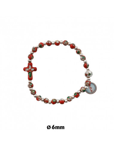 Pulsera Elastica Cloisone 6Mm Rojo...