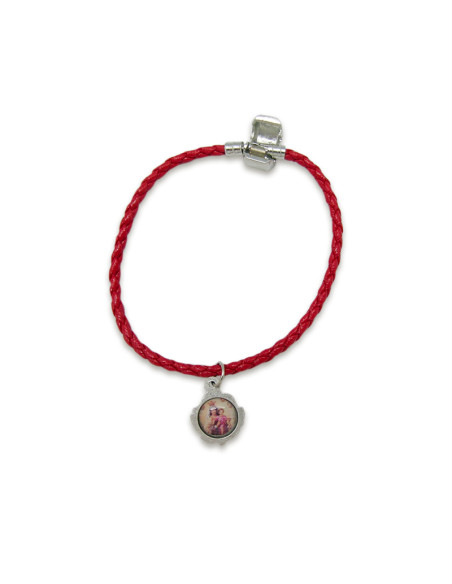 Pulsera Trenzada Roja Personalizable Con Cierre Metal