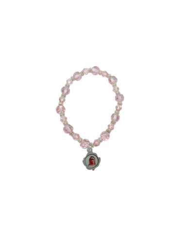 Pulsera Cristal Bola Prisma Rosa Con...