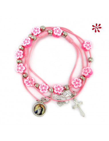 Pulsera Flores Fimo Varios Colores...