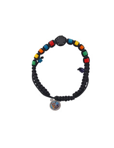 Pulsera Cuerda Negra Madera...