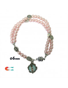 Pulsera Rosario Madera Roja...