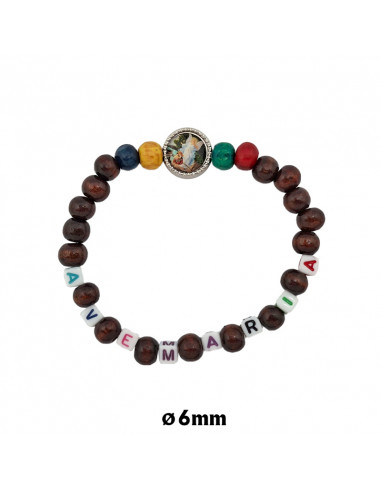 Pulsera Elastica Madera 10Mm Marron...