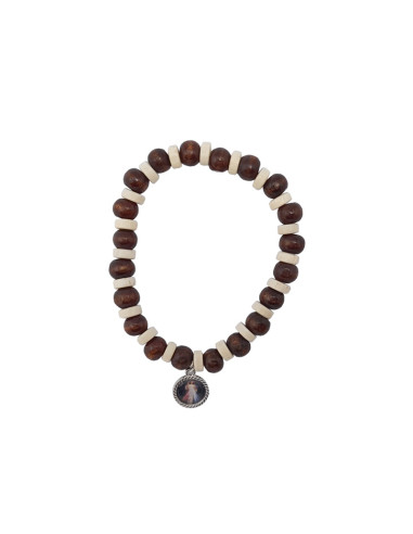 Pulsera Madera Oscuro Elastica 8Mm...