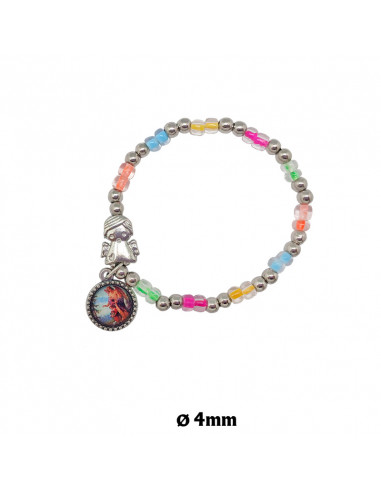 Pulsera Elastica Infantil Colores Fluor con Angelito