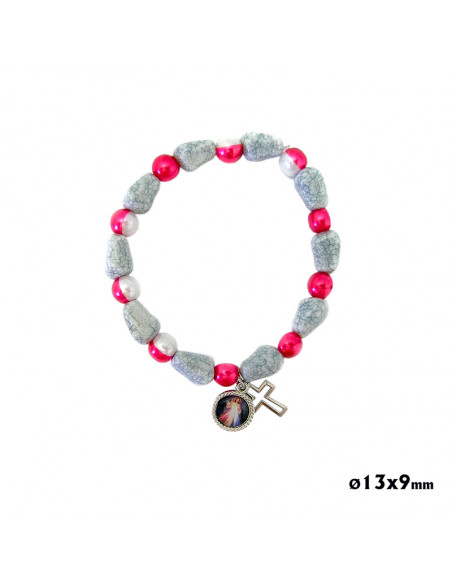 Juego Colgante Redondo 2. 4 Cm Y Pendientes Acero Dorado Disco Borde Rayado Y Cruz Interna