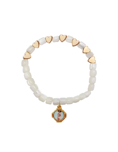 Pulsera Elastica Tubos Nacar 6Mm Con...