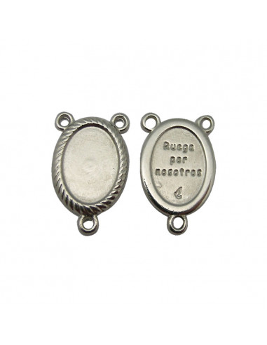 Escapulario Metal esmalte rojo 1.6x1.3mm con cadena y en caja