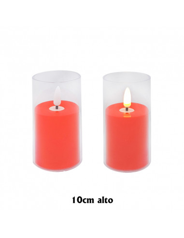 Velon A Pilas Trasparente Y Rojo