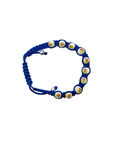 Pulsera Cuerda Santiago Azul 6X7mm...