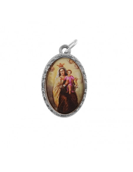 Estuche Bendicion Virgen Del Carmen  7X5 Cm Con Medalla Foto