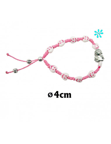 Pulsera Cuerda Negra Con Madera 6Mm Y...