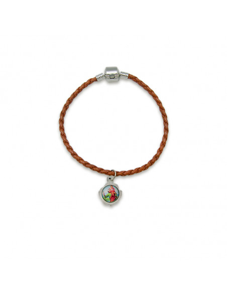 Pulsera Trenzada Marron Personalizable Con Cierre Metal