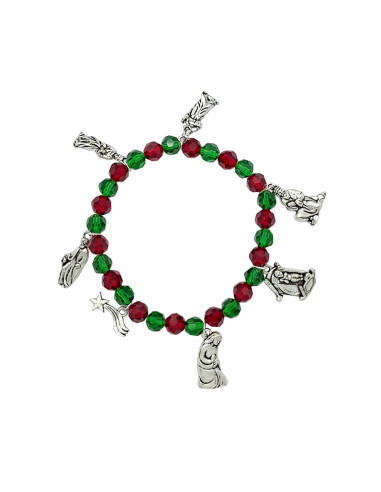 Pulsera Navidad Roja Y Verde Con 7...