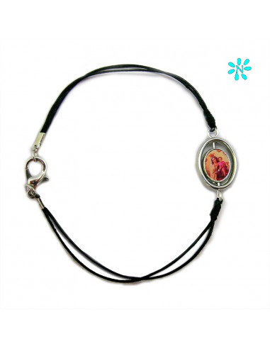 Pulsera Cordon Fino Negro Centro...