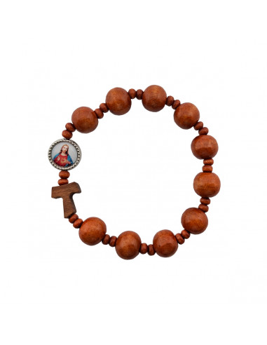 Pulsera Elastica Madera 10Mm Marron...