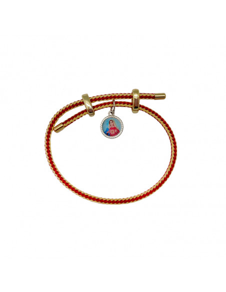 Pulsera cordon acero varios colores con cierre y finales dorados