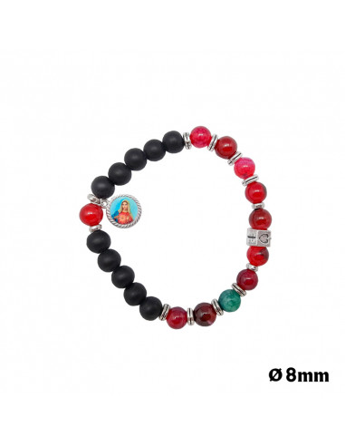 Pulsera Piedras Color Etnico Azul Y...