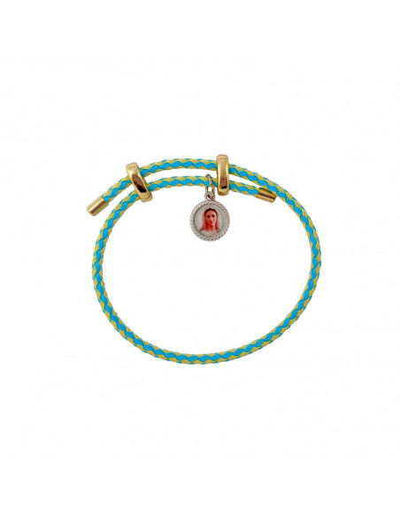 Pulsera cordon acero varios colores con cierre y finales dorados