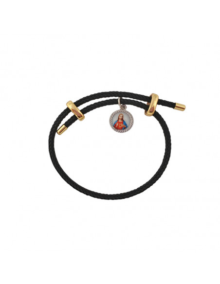 Pulsera cordon acero varios colores con cierre y finales dorados